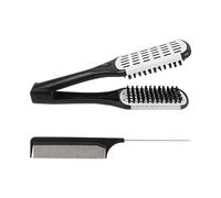 Pettine lisciante in 1 pezzo, fornito con pettine in acciaio, spazzola per capelli, raddrizzatore e strumenti per parrucchiere