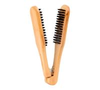 Pettine lisciante per capelli con setole di cinghiale, strumento per arricciare i capelli, districante professionale a di V, per barbieri, saloni di parrucchiere, levigatura dei capelli