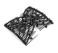 Pettine Magica, Pettinatura con Perle di, Perle Fogliari Elastici Clamp/Holder per Capelli, Accessorio per Capelli in Stile Vintage per Donne, Pettini per Resistenti, Stile Facile, per Lei (BLACK)