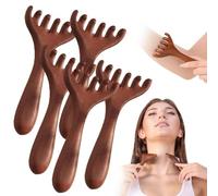 Pettine manuale per massaggio a coda di pesce a sei artigli, massaggiatore manuale per cuoio capelluto, occhi, collo, spalle, gua sha, per uomini e donne (5 pezzi)