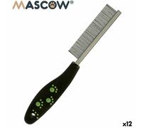 Pettine Mascow Nero Rosso Verde Poliestere Acciaio 4 x 20,5 x 1,5 cm 12 Unità