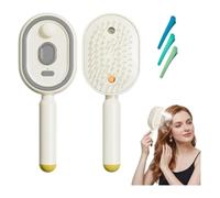 Pettine massaggiante con cuscino d'aria spray elettrico, spazzola for capelli con getto d'acqua, spazzola spray elettrica 3 in 1 spazzola districante for capelli bagnati e asciutti(Beige)