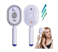 Pettine massaggiante con cuscino d'aria spray elettrico, spazzola for capelli con getto d'acqua, spazzola spray elettrica 3 in 1 spazzola districante for capelli bagnati e asciutti(Purple)