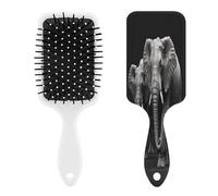 Pettine massaggiante con elefante grigio 3D per uomini e donne, spazzola per capelli lunghi, corti, sottili, ricci, lisci o ondulati, pettine con cuscino d'aria con manico, regalo per donne