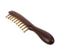 Pettine Massaggiante Cuoio Capelluto in Sandalo, Denti Rame | Spazzola per Testa, Strumenti per Corpo, Strumenti per Massaggi in Legno, Sacchetto in Stoffa Colore Casuale