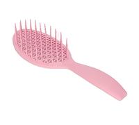 Pettine massaggiante, design cavo, curvo, impugnatura antiscivolo, allevia la pressione della testa, evita la caduta dei capelli, spazzola per capelli per il parrucchiere a casa (rosa-ovale)