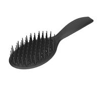 Pettine massaggiante, design cavo, curvo, impugnatura antiscivolo, allevia la pressione della testa, evita la caduta dei capelli, spazzola per capelli per il parrucchiere a casa (nero ovale)