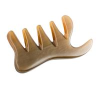 Pettine Massaggiante Guasha per Schiena e Viso, Corno di Bue | Design Ergonomico a Coda, Bordi Lisci e Delicati, Adatto Agli Anziani