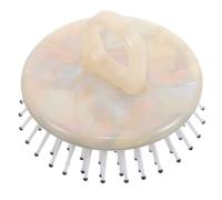 Pettine Massaggiante in Acetato Beige con Base Ammortizzata e Anello | Denti Lisci, Design Moderno e Pulito, Riduce L’elettricità Statica, Favorisce una Migliore Distribuzione dello Shampoo
