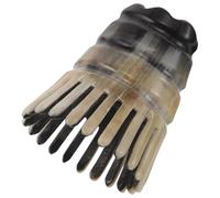 Pettine Massaggiante in Corno Nero per Cuoio Capelluto Ergonomico | Struttura Meridiana, Rilassamento dei Nervi, Portatile, per Donne e Famiglia, Nero