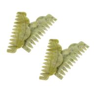 Pettine Massaggiante in Jade 4 Pezzi Verde per Cuoio Capelluto | Set Compatto da Viaggio, Design Elegante, Uso Pratico nella Routine Quotidiana, Accessorio Portatile