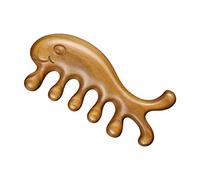 Pettine massaggiante in legno con denti larghi, tronco, visualizzazione dei modelli delle unghie, riutilizzabili, con denti larghi, massaggiatore viso per capelli, legno di sandalo,