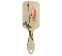 Pettine massaggiante per capelli con rosa rosa vintage per pittura a olio, spazzola districante per capelli, spazzola per capelli sani, spazzola 3D per capelli