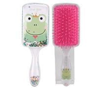 Pettine massaggiante per capelli, pettine per capelli per bambini per ricci Pettini per parrucchiere Spazzola per capelli per bambine Cartoon Paillettes Gasbag Pettine per capelli (white frog)