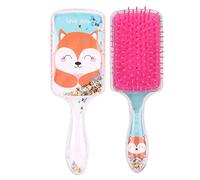 Pettine massaggiante per capelli, pettine per capelli per bambini per ricci Pettini per parrucchiere Spazzola per capelli per bambine Cartoon Paillettes Gasbag Pettine per capelli (blue fox)