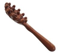 Pettine Massaggiante per Cuoio Capelluto in Legno, Forma Conchiglia | Impugnatura Ergonomica, Uso in Ufficio e Viaggio, Finitura Marrone, Adatto a Giovani e Anziani