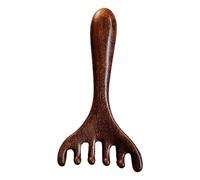 Pettine massaggiante per testa, antistatico, in legno, per massaggio del viso, corna di cervo, corna di cervo, pettine a denti larghi per occhi, naso, ali, strumento per massaggio della testa