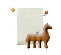 Pettine massaggiatore per cuoio capelluto in legno duro - Spazzola per capelli in legno a denti larghi con motivo cavallo, strumento per la terapia dei meridiani per stimolare le radici e migliorare l