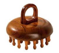 Pettine Massaggiatore Per Cuoio Capelluto, Spazzola Per Massaggio Alla Testa A 28 Denti, Pettine In Legno Di Sandalo Naturale Per La Cura Dei Capelli E Del Cuoio Capelluto, 7,5x7,5x7 Cm, Facile Da Usa