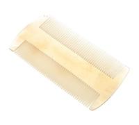 Pettine Massaggio Capelluto in Corno Beige, Leggero e Portatile | Uso Famiglia e Viaggio, Doppia Faccia, Formato Piccolo, Aiuta la Circolazione, Finitura Beige