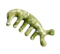 Pettine Massaggio per Verde Massaggiatore in Ergonomico Jade | Dentatura Ampia, Bordi Lisci, Presa Comoda, Strumento Manuale per Cute e Chioma