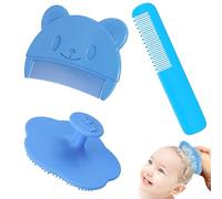 Pettine Neonato,3 pezzi Spazzola per Neonati Set Pettine e Spazzola Neonato Spazzola Neonati in Silicone Spazzola per Massaggio per Bambini e Neonati Crosta Lattea e Regalo per Registro