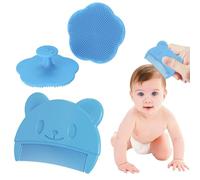 Pettine Neonato,Pettine Crosta Lattea,Set Pettine e Spazzola Neonato,Pazzola per Bambini In Silicone Adatto a Neonati e Bambini per un Confortevole Massaggio del Cuoio Capelluto (2 Pezzi, Blu)