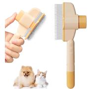 Pettine per animali domestici, pettine antipulci per cani, con pulsante autopulente con un clic, pettine per denti in acciaio inossidabile, per animali domestici che perdono e si attorcigliano