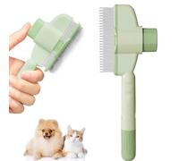 Pettine per animali domestici, pettine antipulci per cani con pulsante autopulente con un clic, pettine per denti in metallo in acciaio inossidabile, per animali domestici che perdono e si