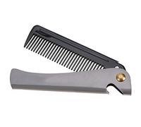 Pettine per Baffi Pieghevole Uomo, Pettine per Barba con Denti Rotondi Antistatico in Acciaio Inossidabile Piastra per Barba per Uomo, Pettine Modellante per Baffi Tascabile