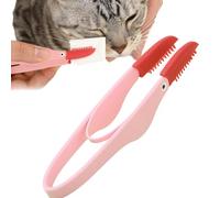 Pettine per cani per eliminare le lacrime - Vista dei cani sui cani con una testa di pennello in silicone e un manico non scivoloso | Pettine per cani flessibile, animale domestico multiuso