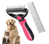 Pettine per cani per nodi, pettine per la rimozione dei nodi dei cani - Pettine per la depilazione a doppio lato per animali domestici | Pettine da toelettatura diritto in acciaio a denti densi per