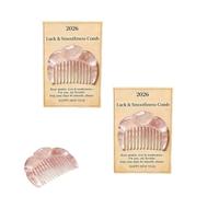 Pettine per capelli al quarzo rosa, realizzato a mano, con cristalli naturali, per massaggi del cuoio capelluto e cura dei capelli, mini talismano portatile per amore di sé, fortuna e styling liscio