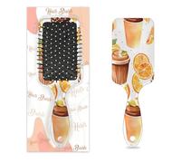 Pettine per capelli antistatico con cuscino d'aria, spazzola per capelli al limone cupcake quadrato per massaggio del cuoio capelluto per donne e ragazze