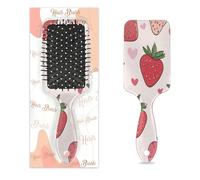 Pettine per capelli antistatico con cuscino d'aria spazzola per capelli carino rosa fragola cartone animato frutta quadrata spazzola per massaggio del cuoio capelluto per donne ragazze