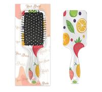 Pettine per capelli antistatico con cuscino d'aria, spazzola per capelli con frutta carina quadrata per massaggio del cuoio capelluto per donne e ragazze