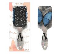 Pettine per capelli antistatico con cuscino d'aria spazzola per capelli fantasia farfalla blu sfondo vintage pennello per massaggio del cuoio capelluto quadrato per donne ragazze