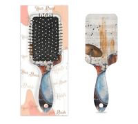 Pettine per capelli antistatico con cuscino d'aria, spazzola per capelli per chitarra, tamburo, note musicali, strumento musicale, spazzola quadrata per massaggio del cuoio capelluto, per donne e