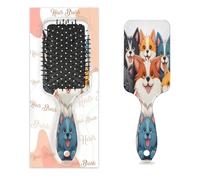 Pettine per capelli antistatico con cuscino d'aria, spazzola per capelli per un mucchio di cani carini spazzola quadrata per massaggio del cuoio capelluto per donne e ragazze