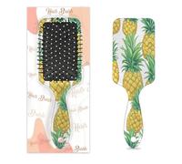 Pettine per capelli antistatico con cuscino d'aria, spazzola per capelli tropicale ananas frutta quadrata spazzola per massaggio del cuoio capelluto per donne ragazze