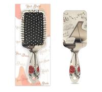 Pettine per capelli antistatico massaggiante con cuscino d'aria, spazzola per capelli vintage elegante per pianoforte con rose quadrate per massaggio del cuoio capelluto per donne e