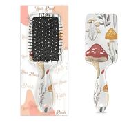 Pettine per capelli antistatico massaggiante cuscino d'aria spazzola per capelli funghi piante vintage fiori botanico natura quadrata spazzola per massaggio del cuoio capelluto per donne ragazze
