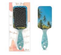 Pettine per capelli antistatico massaggiante cuscino d'aria spazzola per capelli tropicale spiaggia isole estate oceano palma immagine quadrata spazzola per massaggio del cuoio capelluto per donne