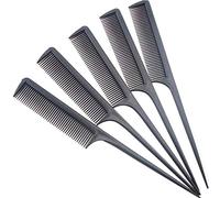 Pettine per capelli Bella spazzola da salone a coda di topo con manico lungo Taglio preciso Non Resistenza Pettinatura Sottile Picks Nero 10 pezzi