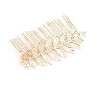 Pettine per capelli con foglie in metallo, alla moda, versatile, elegante, accessorio per abito da sera, bello e abile