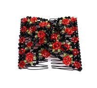 Pettine per capelli con perline di cristallo per donne, elegante fermaglio per capelli a forma di fiore, accessorio elastico per matrimonio da sposa, accessorio per capelli bohémien