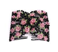 Pettine per capelli con perline di cristallo per donne, elegante fermaglio per capelli a forma di fiore, accessorio per capelli da sposa bohémien, accessorio elastico per capelli