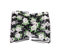 Pettine per capelli con perline di cristallo per donne, elegante fermaglio per capelli con fiore, accessorio per capelli da sposa bohémien elastico per capelli