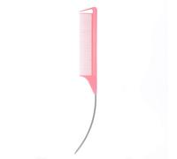 Pettine per capelli con perno di coda in acciaio, design ergonomico curvo per una separazione precisa della coda curva