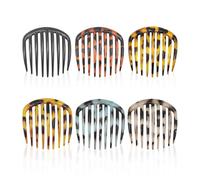 Pettine Per Capelli Con Stampa Leopardata Da 6 Pezzi, Fermaglio Per Pettine Antiscivolo A 9 Denti, Pettine Per Frangia Rotta, Pettine Con Inserto In Plastica, Set Di Pettini Laterali